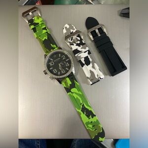 Nixon 51-30, Simplify, tide watch, new battery, black dial, new rubber straps